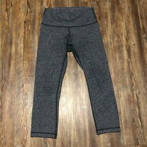 Lululemon Leggings Womens' 6 Wunder Under Mid Rise Cropped Heather Gray Athletic